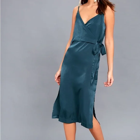 green emerald velvet dress Peyton Wrap Dress